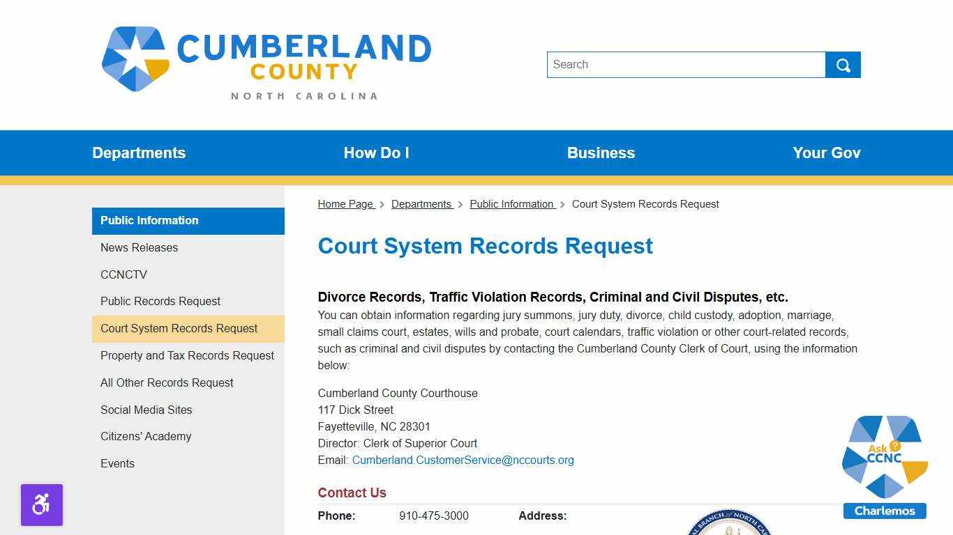 Court System Records Request
